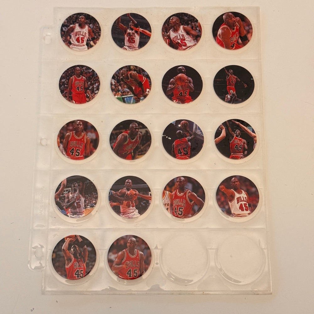 1995 Upper Deck Michael Jordan Chicago Bulls #45 Pogs Milk Caps Set of‎ 18